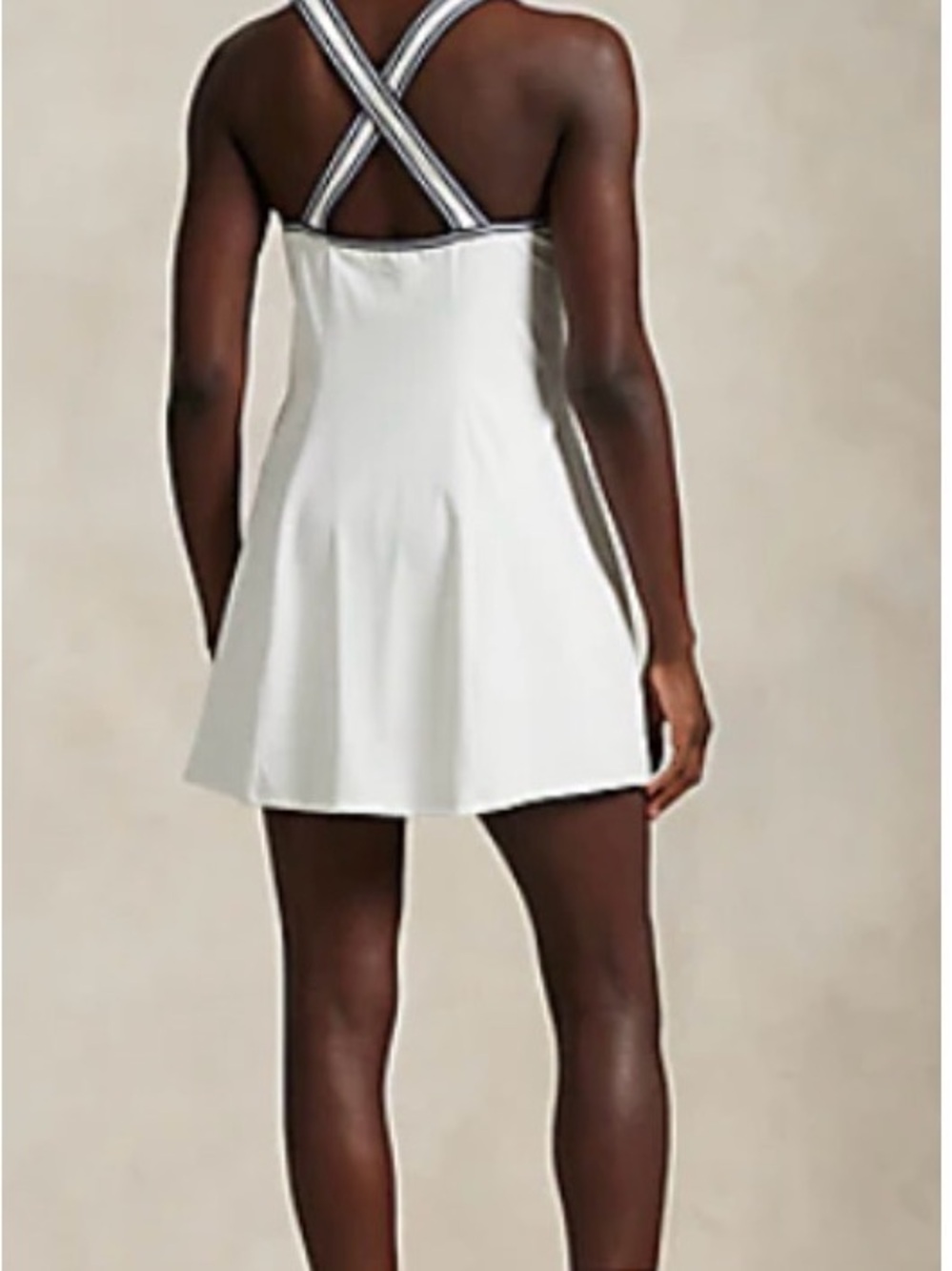RLX Ralph Lauren White Cross-Back Skater Mini Dress